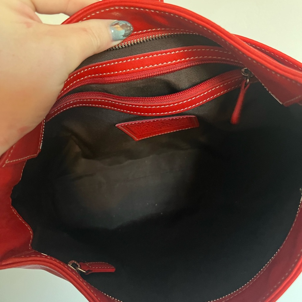 Vintage Y2K Coach Legacy Hampton Red Leather Shoulder Bag 7783 90s - Picture 14 of 15